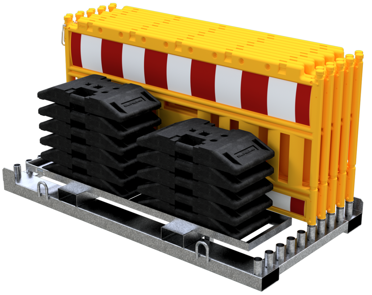 SET | with 10 panel fences | and 11 base plates | on storage and ...