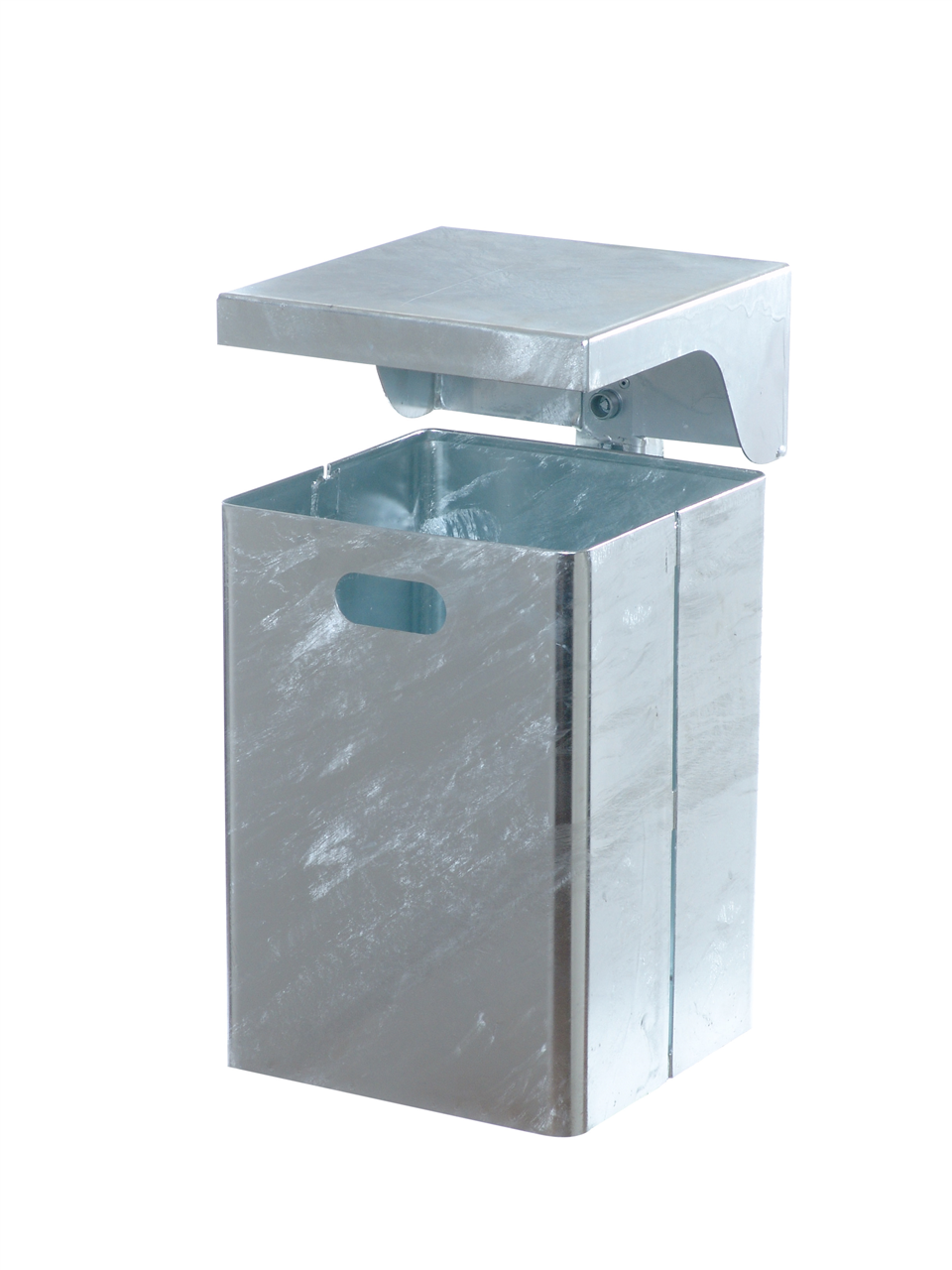 Square litter bin with cover | hot dipped galvanized and coated RAL ...