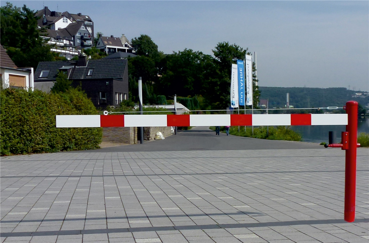 Swing barrier | with pull rope reinforcement | to be fixed by plugs ...