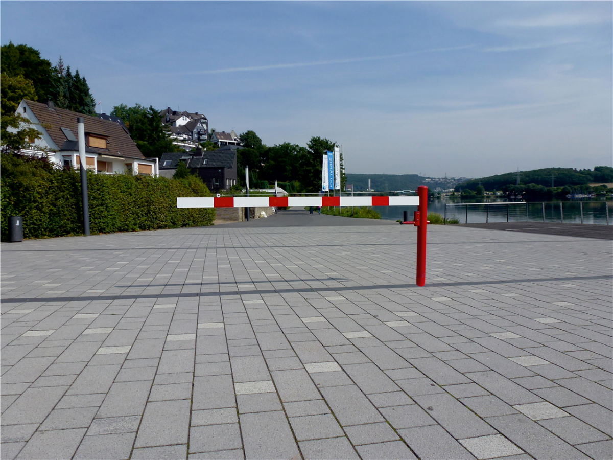 Swing barrier | with pull rope reinforcement | for casting in concrete ...