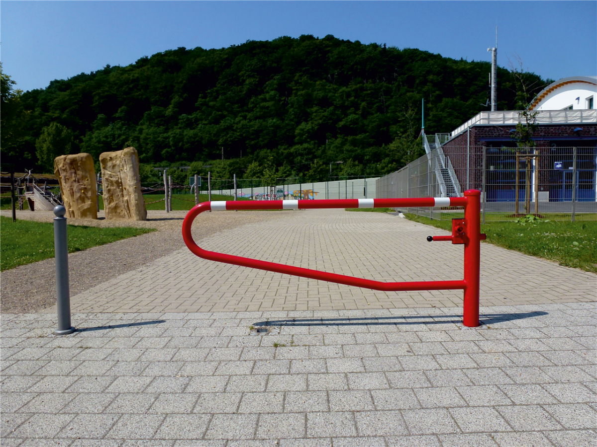 Swiveling gates | for casting in concrete, hot-dip galvanized and red ...
