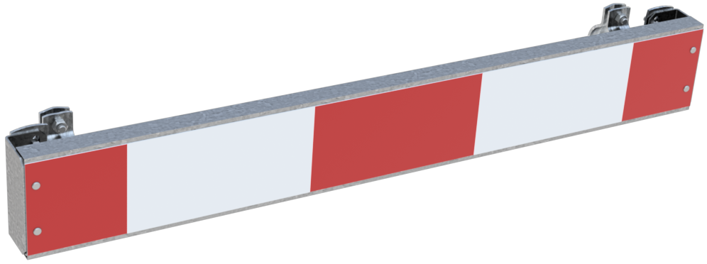Warning sign with pipe clamps | with foil RA1/A - Spærrebom - NST DK. A/S