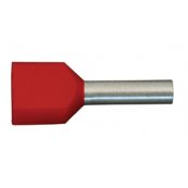 Terminalrr dobbelte - TE - 2 x 1,0 mm - Rd - 500 stk