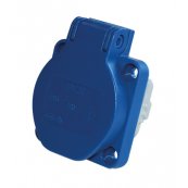 Indbygningsudtag til tavler - DK 230V SCHUKO - bl�