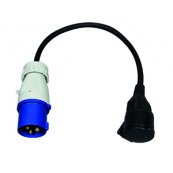 Adapterst 2 - CEE stikp 3P/16A/230V & DK mellemled m/ jord