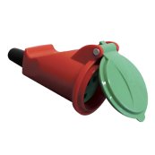 Mellemled - rund med jord - rd/grn - brudsikker m/klap