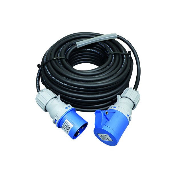 faldt perle vogn Forlænger kabel 3G1,5 mm² 50m - 3P/16A/230V IP44 - Forlænger kabel 16A  3G1,5 mm² - NST DK. A/S